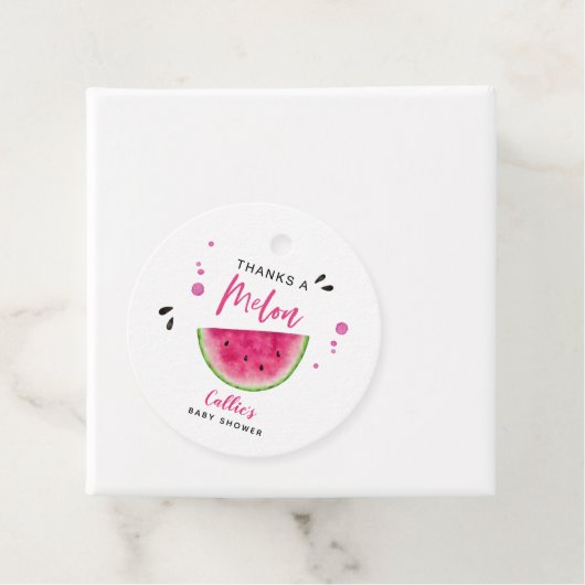 ピンクのスイカ夏のベビーシャワーメッセージカード フェイバータグ (インサイチュ)