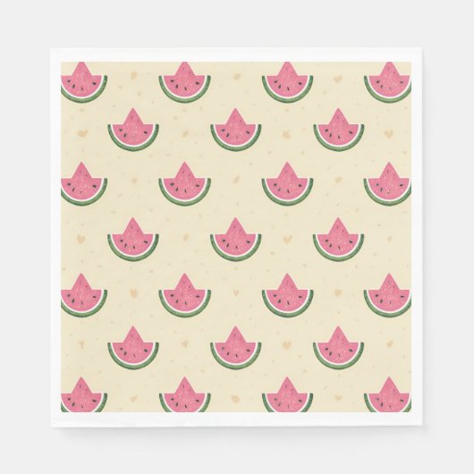 ピンクのスイカ夏のランチョンナプキンズ – 50ct スタンダードランチョンナプキン (正面)