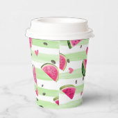 ピンクのスイカ夏の果物パーティー 紙コップ (右)