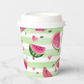ピンクのスイカ夏の果物パーティー 紙コップ (正面)