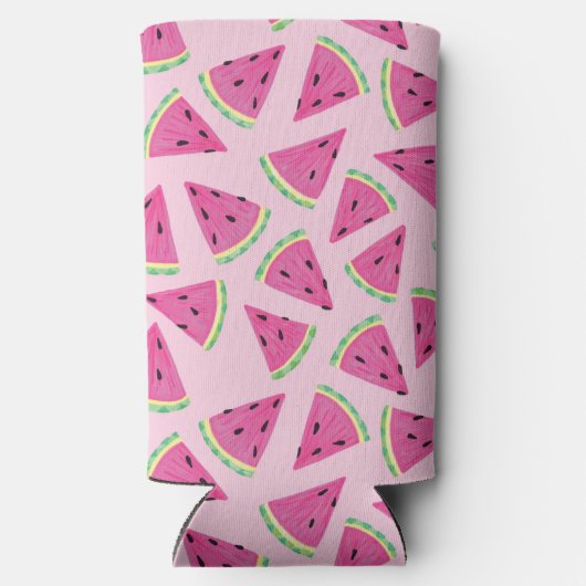 ピンクのスイカ模様 スリム缶クーラー (裏面)
