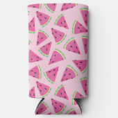 ピンクのスイカ模様 スリム缶クーラー (正面)