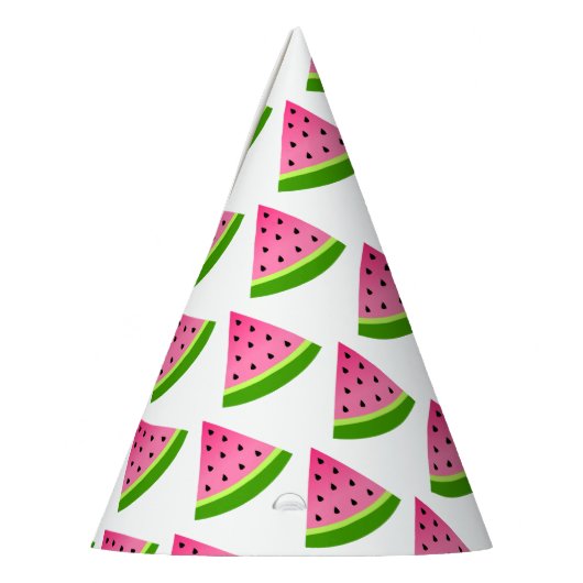 ピンクのスイカ模様 パーティーハット (左)
