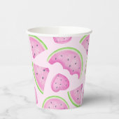 ピンクのスイカ紙カップ – 夏の誕生日パーティー 紙コップ (左)