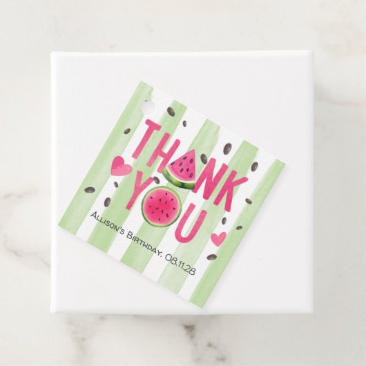 ピンクのスイカ、かわいい夏の誕生日ありがとう フェイバータグ (インサイチュ)