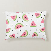 ピンクのスイカ、スイカの種子、夏のパターン アクセントクッション (正面)
