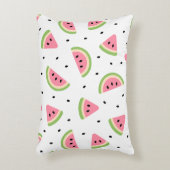 ピンクのスイカ、スイカの種子、夏のパターン アクセントクッション (正面(垂直))