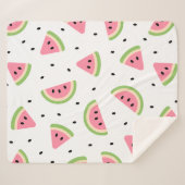 ピンクのスイカ、スイカの種子、夏のパターン シェルパブランケット (正面(横))