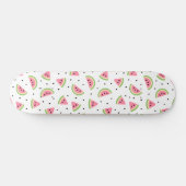 ピンクのスイカ、スイカの種子、夏のパターン スケートボード (横)