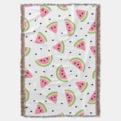 ピンクのスイカ、スイカの種子、夏のパターン スローブランケット (正面縦)