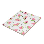 ピンクのスイカ、スイカの種子、夏のパターン タイル (側面)