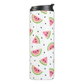 ピンクのスイカ、スイカの種子、夏のパターン タンブラー (回転左)