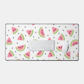 ピンクのスイカ、スイカの種子、夏のパターン デスクマット (キーボード&マウス)