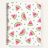 ピンクのスイカ、スイカの種子、夏のパターン ノートブック (正面)