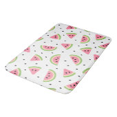 ピンクのスイカ、スイカの種子、夏のパターン バスマット (アングル)