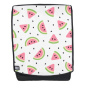 ピンクのスイカ、スイカの種子、夏のパターン バックパック (正面)