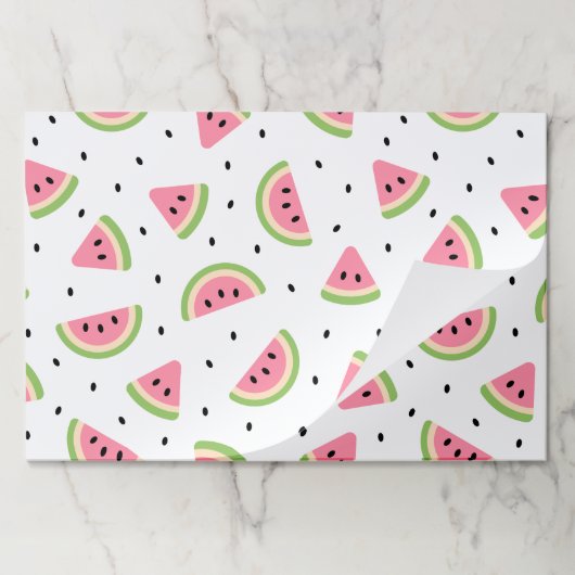 ピンクのスイカ、スイカの種子、夏のパターン ペーパーパッド (折り畳み)