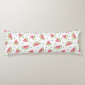 ピンクのスイカ、スイカの種子、夏のパターン ボディピロー (裏面)