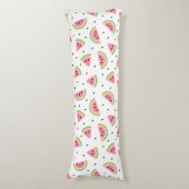 ピンクのスイカ、スイカの種子、夏のパターン ボディピロー (正面縦)