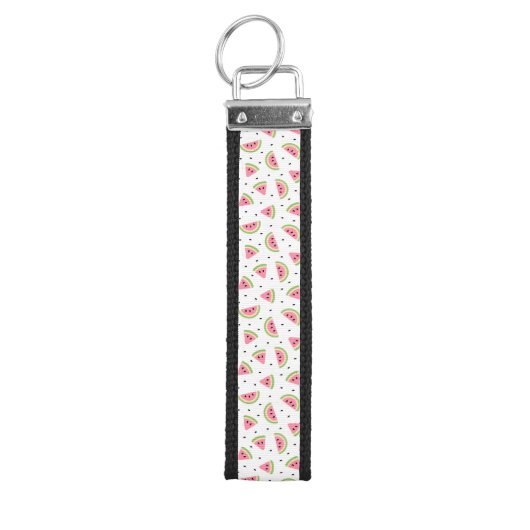 ピンクのスイカ、スイカの種子、夏のパターン リストバンドキーホルダー (鍵トップ)