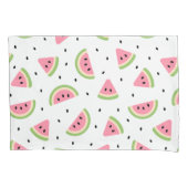 ピンクのスイカ、スイカの種子、夏のパターン 枕カバー (正面)