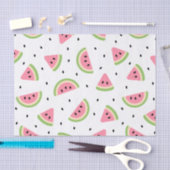 ピンクのスイカ、スイカの種子、夏のパターン 薄葉紙 (クラフト)