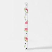 ピンクのスイカ、スイカの種子、夏のパターン iPhoneケース (左側面)