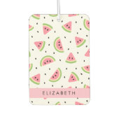 ピンクのスイカ、スイカの種、あなたの名前 カーエアーフレッシュナー (正面)