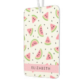 ピンクのスイカ、スイカの種、あなたの名前 カーエアーフレッシュナー (左)