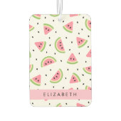 ピンクのスイカ、スイカの種、あなたの名前 カーエアーフレッシュナー (裏面)