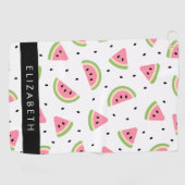 ピンクのスイカ、スイカの種、あなたの名前 ゴルフタオル (横)