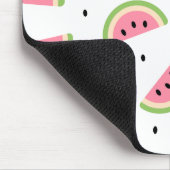 ピンクのスイカ、スイカの種、あなたの名前 マウスパッド (コーナー)