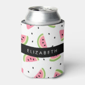 ピンクのスイカ、スイカの種、あなたの名前 缶クーラー (缶正面)