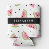 ピンクのスイカ、スイカの種、あなたの名前 缶クーラー (裏面)