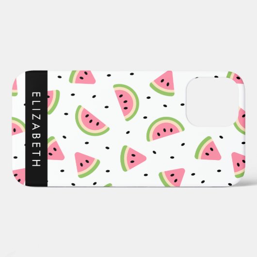 ピンクのスイカ、スイカの種、あなたの名前 Case-Mate iPhoneケース (裏面 (横))
