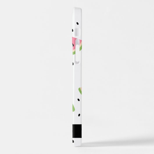 ピンクのスイカ、スイカの種、あなたの名前 iPhoneケース (左側面)