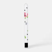 ピンクのスイカ、スイカの種、お名前 iPhone 16ケース (左側面)