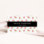 ピンクのスイカ、スイカの種、果物店 名刺