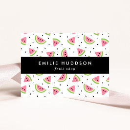 ピンクのスイカ、スイカの種、果物店 名刺