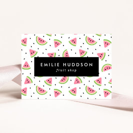 ピンクのスイカ、スイカの種、果物店 名刺