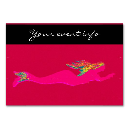 ピンクのスイミングマーメイド テーブルナンバー (正面)