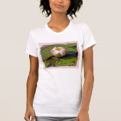 ピンクのスイリーブドTシャツ Tシャツ (正面)