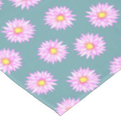 ピンクのスイレンの花をティール（緑がかった色） テーブルクロス (アングル)