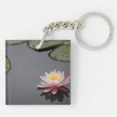 ピンクのスイレン写真 キーホルダー (裏面)