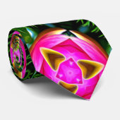 ピンクのスイレン模様 ネクタイ (ロール)