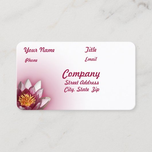 ピンクのスイレン 名刺 (正面)