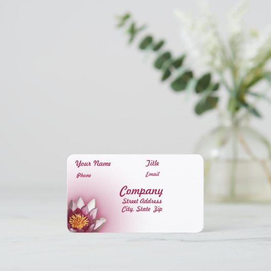 ピンクのスイレン 名刺 (スタンド正面)