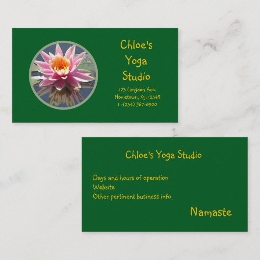 ピンクのスイレン 名刺 (正面/裏面)