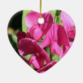 ピンクのスイートピーのオーナメント セラミックオーナメント (裏面)