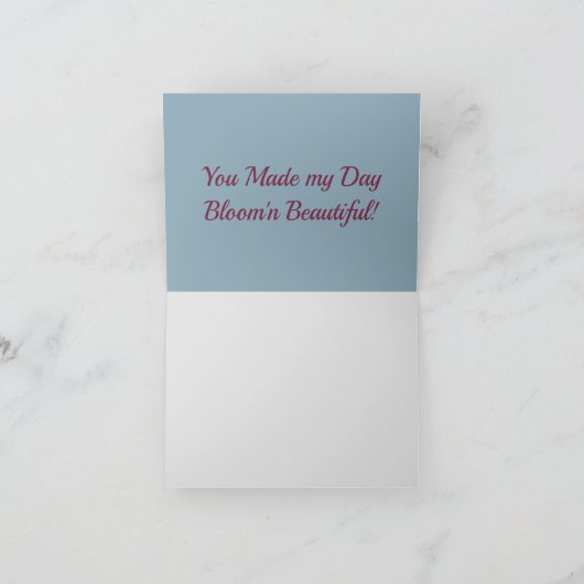 ピンクのスイートピーの水彩画の花柄 サンキューカード (内部)